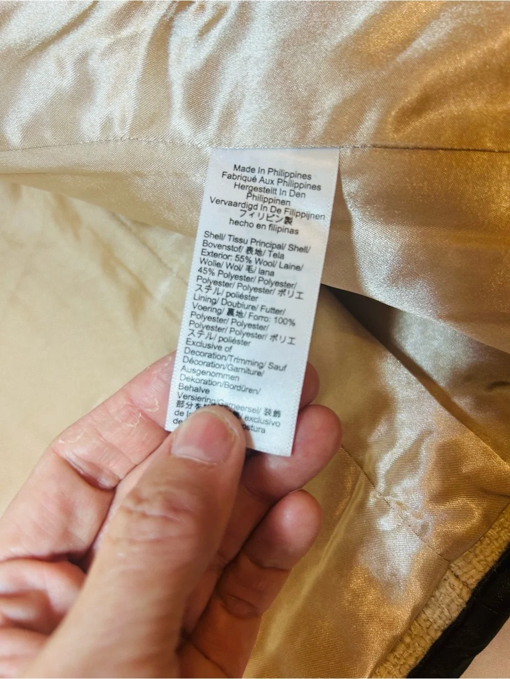 J. Crew Cream Bouclé Jacket with Black Trim and Gold Buttons